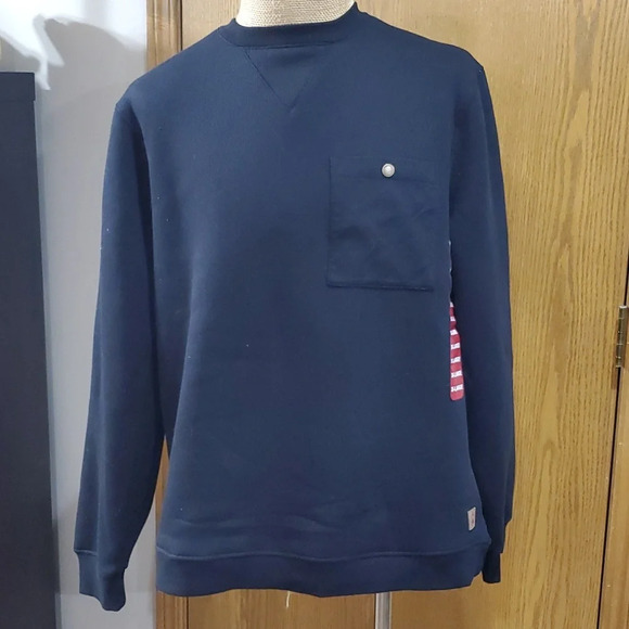 Coleman waffle knit sherpa lined pullover front pocket shirt NWT black - Picture 1 of 9